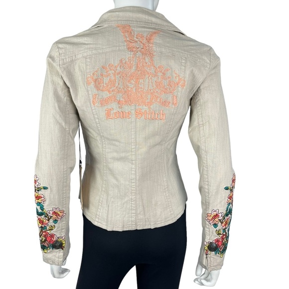 Love Stitch Embroidered Floral Cropped Blazer Womens Size S (NWT) - Picture 6 of 15